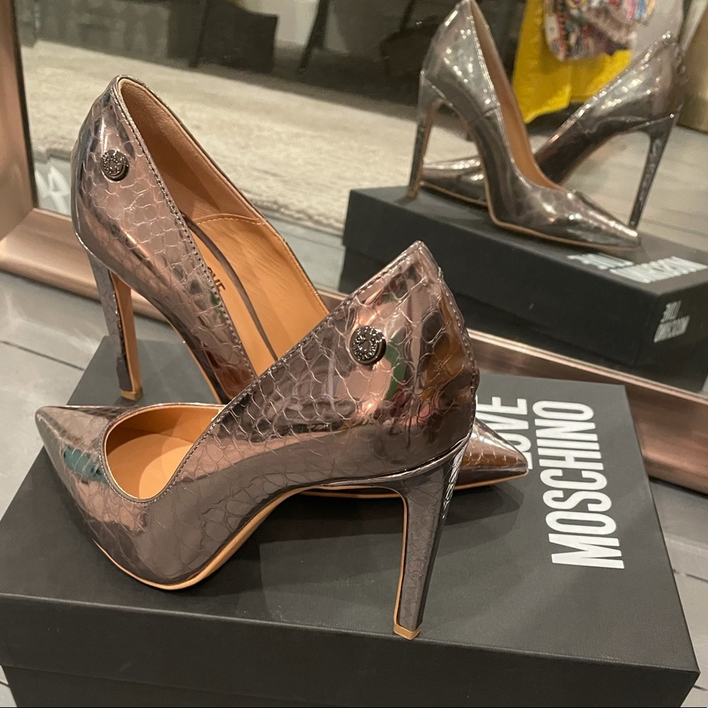 LOVE Moschino Snake Embossed Heels